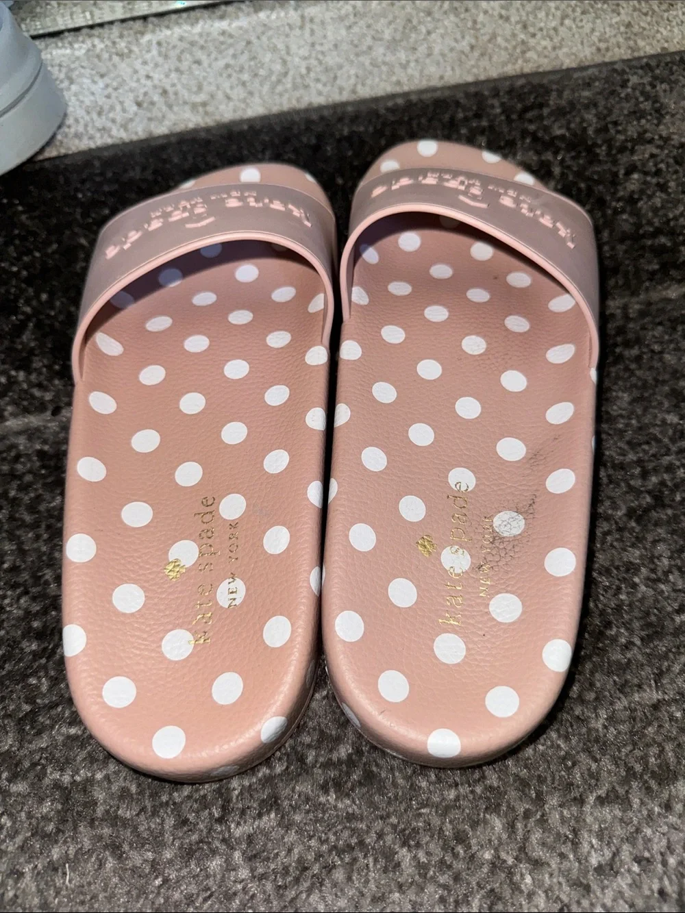 kate spade Pink Polka Dot Slide Sandals